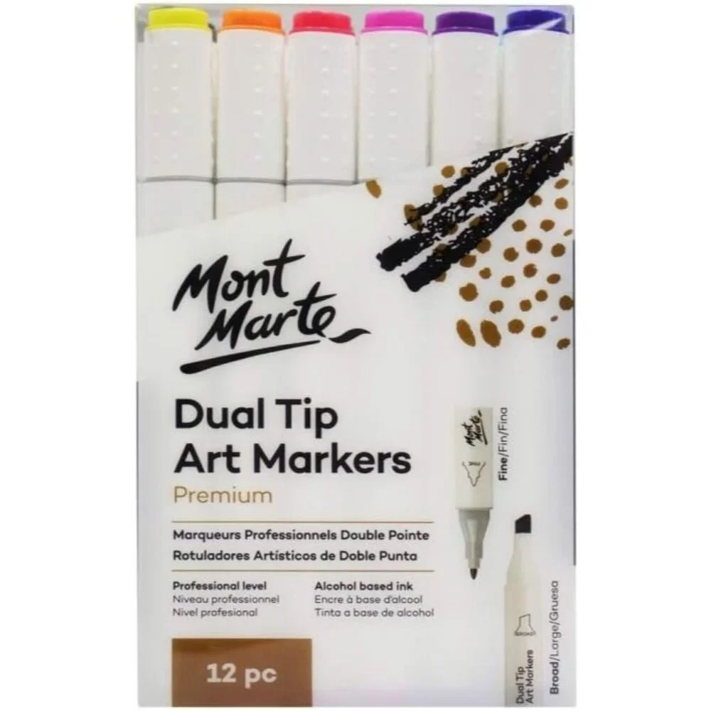 Dual Tip Art Markers Premium (12pc) NEW set